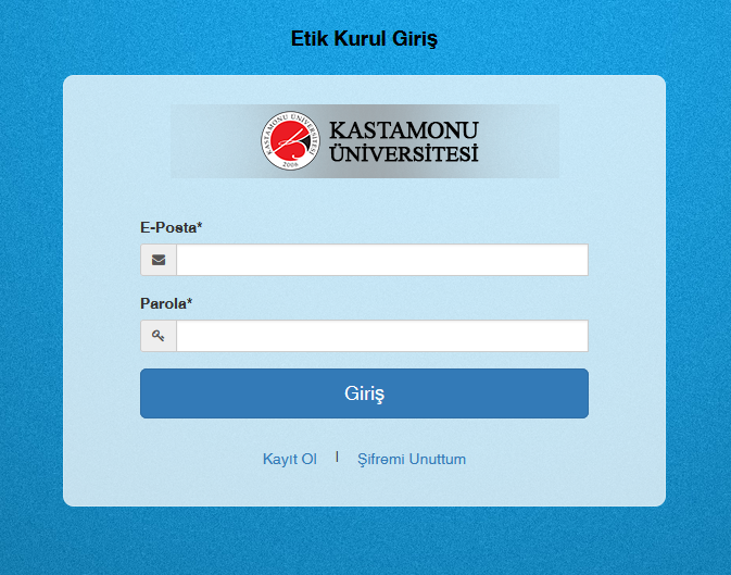 Etik Kurul Giriş Ekranı