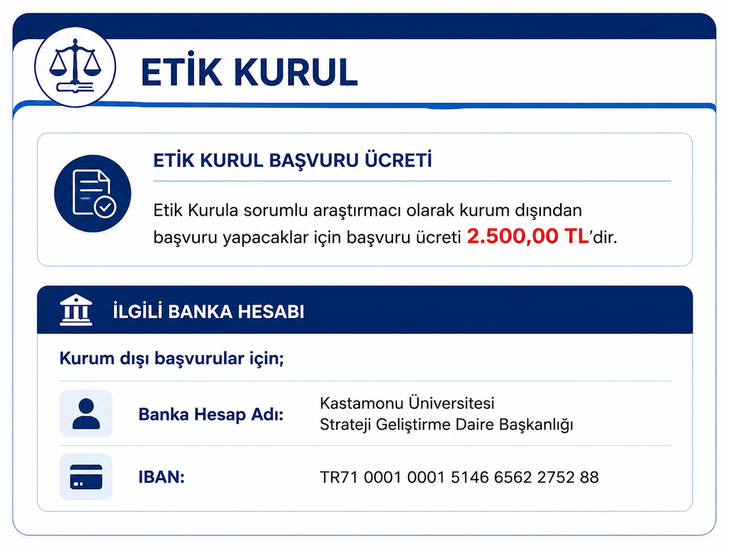 KURUM DIŞI ETİK KURUL BAŞVURU ÜCRETİ